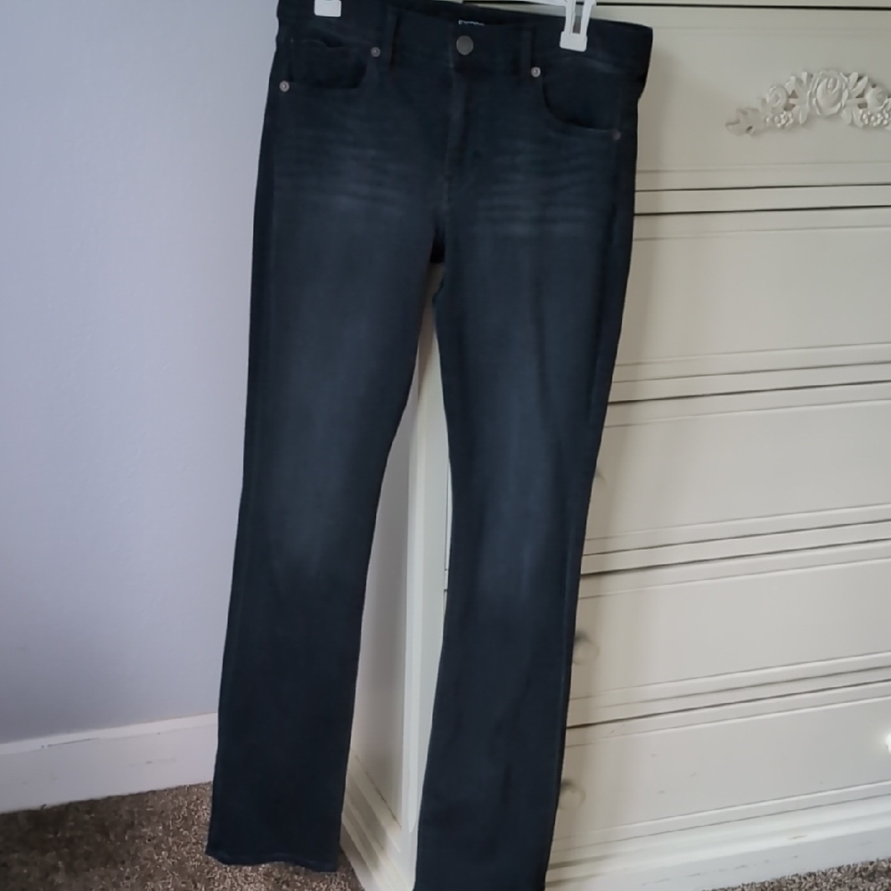 Express Black Straight Leg Jeans